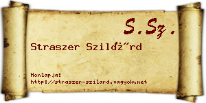 Straszer Szilárd névjegykártya