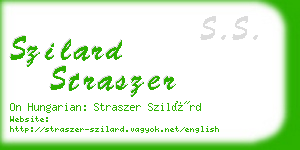 szilard straszer business card